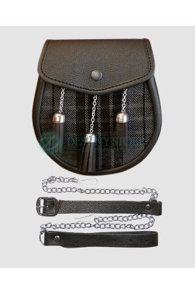 Grey Matching Tartan Sporran