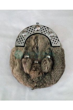 grey rabbit fur kilt sporran