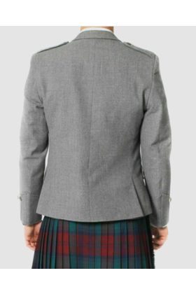 Grey Tweed Argyll Kilt Jacket with Vest