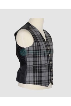 Scottish Grey Tartan Kilt Waistcoat