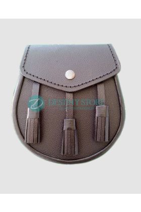 Black Leather Kilt Sporran