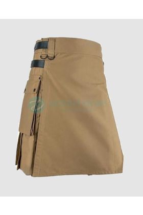 Khaki Adjustable Fashion Kilt