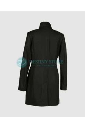 Ladies Black Wool Winter Pea Coat