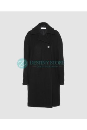 Ladies Portugal Black Wool Coat