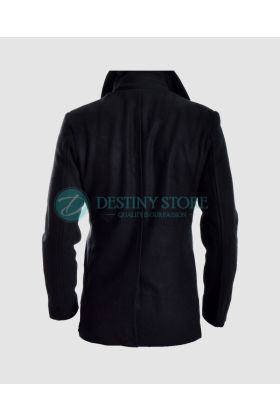 Marine Black Wool Pea Coat