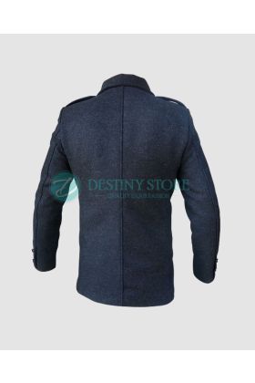 Men Fashion Dress Black Wool Coat