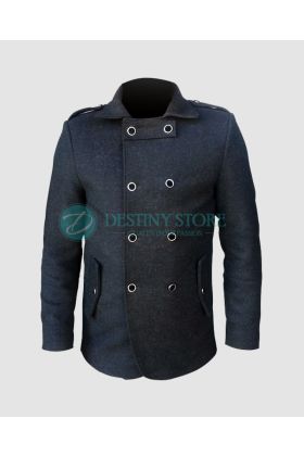 Men Fashion Dress Black Wool Coat