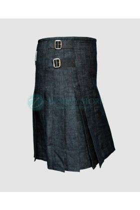 Denim Kilt For Scottish Men New