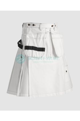 Modern White Kilt for Men