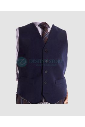 Navy Blue Argyll Kilt Jacket with Vest