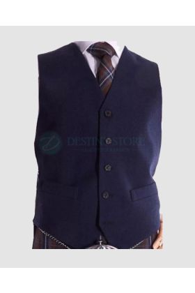 Navy Blue Argyll Kilt Waistcoat