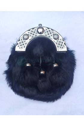 Navy Blue Rabbit Fur Sporran
