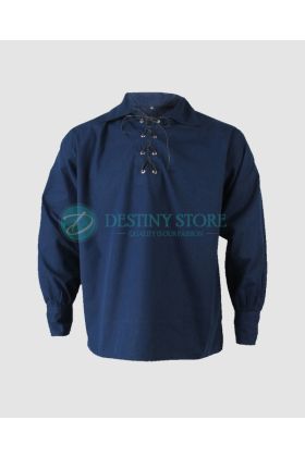 Navy Blue Jacobite Kilt Shirt