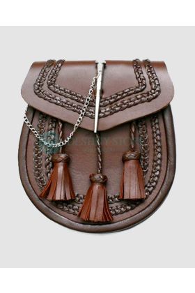 Pin Lock Hand Braided Leather Sporran