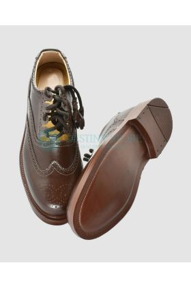 Real Leather Brown Ghillie Brogues Kilt Shoes