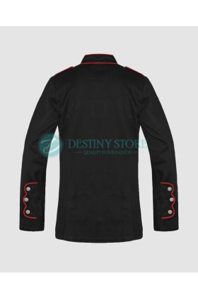 Red Trim Gothic Military Commander Jacket