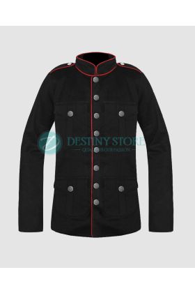 Red Trim Gothic Military Commander Jacket
