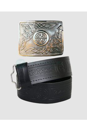 Scottish Celtic Buckle and Matching Kilt Belt