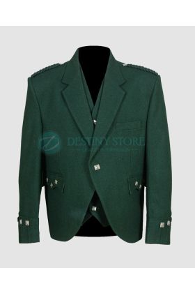 Scottish Green Argyll Kilt Jacket with Waistcoat