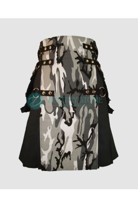 Black Urban Camo Prime Cargo Kilt