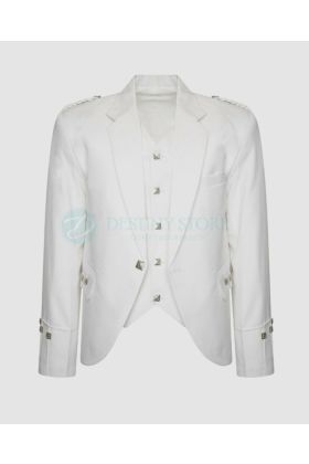 White Argyll Kilt Jacket with Waistcoat