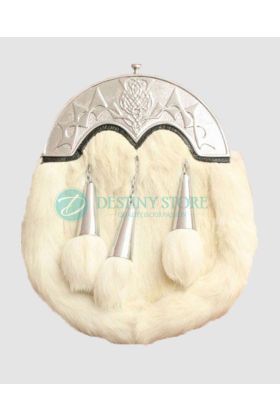 White Rabbit Fur Kilt Sporran