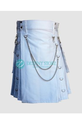 All White Wedding Kilt
