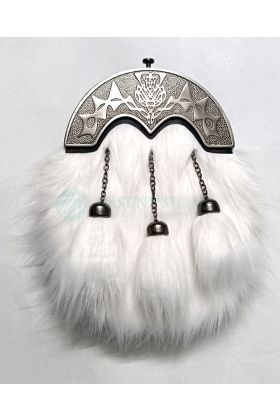 White Faux Fur Vegan Leather Sporran