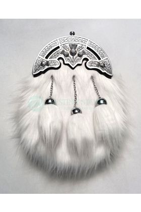 White Faux Fur Vegan Leather Sporran