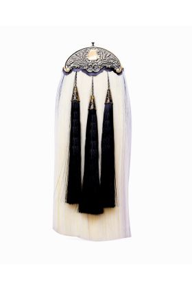 White Horse Hair Celtic Cantle Kilt Sporran