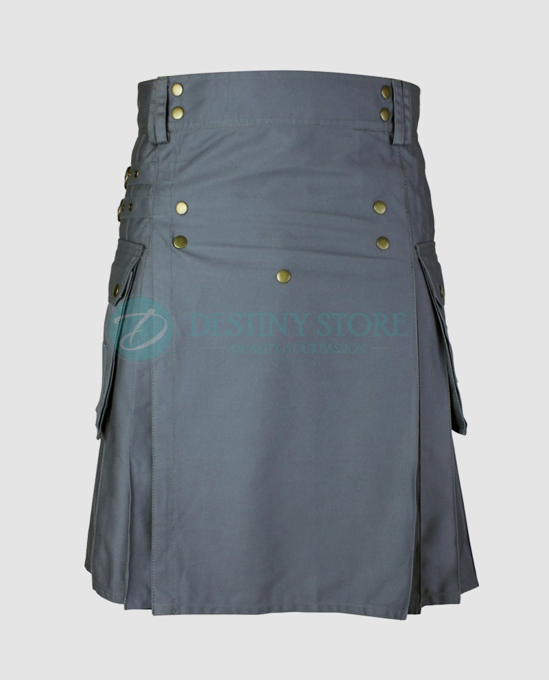 Gray Utility Casual Kilt